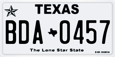 TX license plate BDA0457