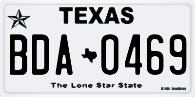 TX license plate BDA0469