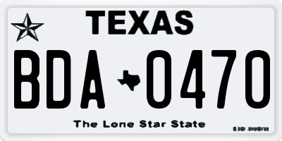 TX license plate BDA0470