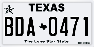 TX license plate BDA0471