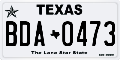 TX license plate BDA0473