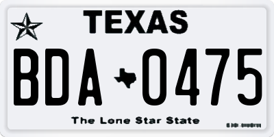 TX license plate BDA0475