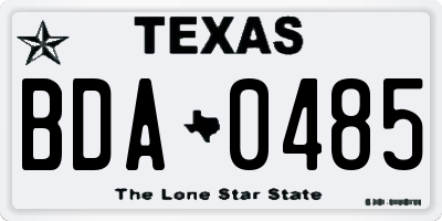 TX license plate BDA0485