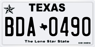 TX license plate BDA0490