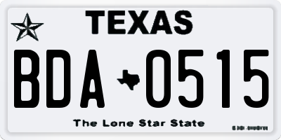 TX license plate BDA0515