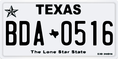 TX license plate BDA0516