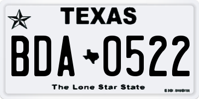 TX license plate BDA0522
