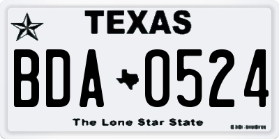 TX license plate BDA0524
