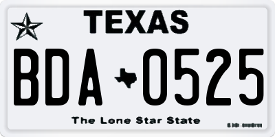 TX license plate BDA0525