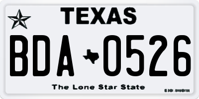TX license plate BDA0526