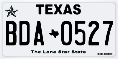 TX license plate BDA0527