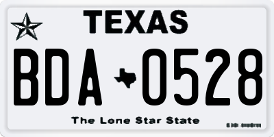 TX license plate BDA0528