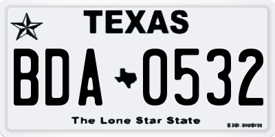 TX license plate BDA0532