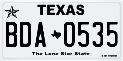 TX license plate BDA0535