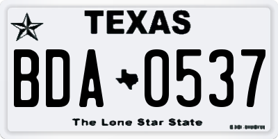 TX license plate BDA0537