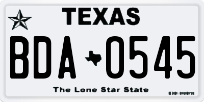 TX license plate BDA0545