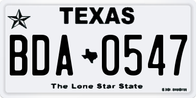 TX license plate BDA0547