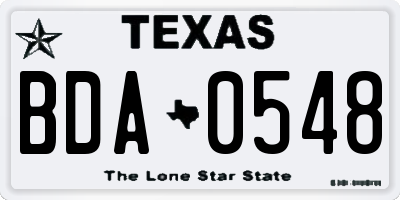 TX license plate BDA0548