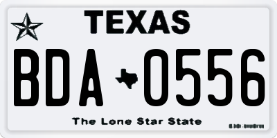 TX license plate BDA0556