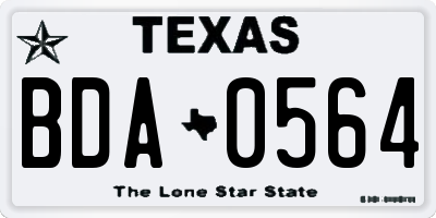 TX license plate BDA0564