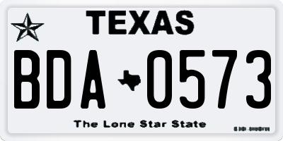 TX license plate BDA0573