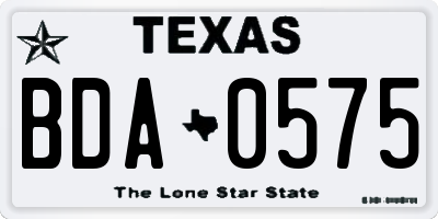 TX license plate BDA0575