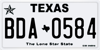 TX license plate BDA0584