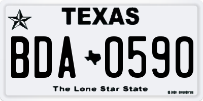 TX license plate BDA0590