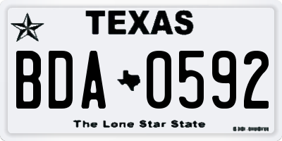 TX license plate BDA0592