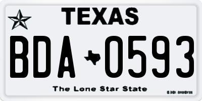TX license plate BDA0593