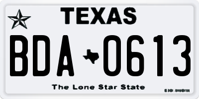 TX license plate BDA0613