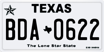 TX license plate BDA0622