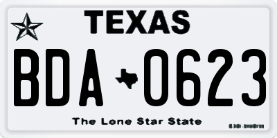 TX license plate BDA0623