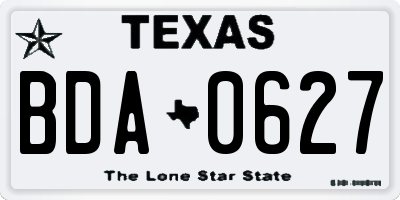 TX license plate BDA0627