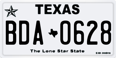 TX license plate BDA0628