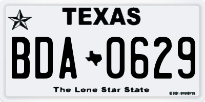 TX license plate BDA0629