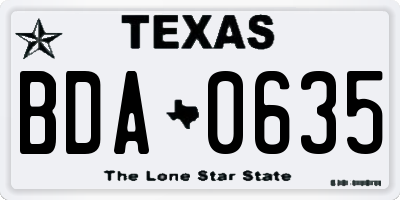 TX license plate BDA0635
