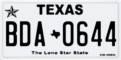 TX license plate BDA0644