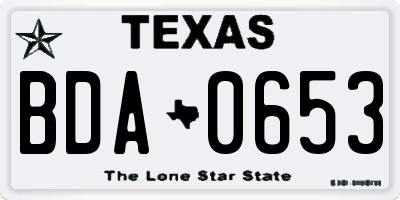 TX license plate BDA0653