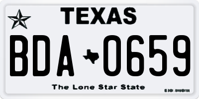 TX license plate BDA0659