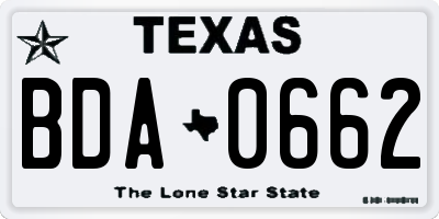 TX license plate BDA0662