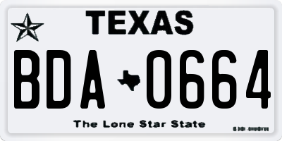 TX license plate BDA0664