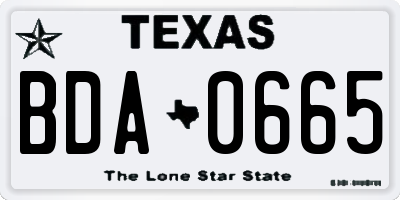 TX license plate BDA0665