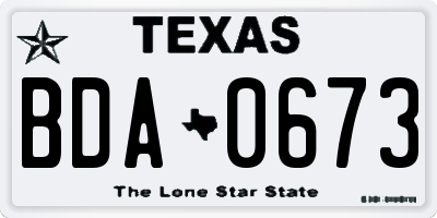 TX license plate BDA0673