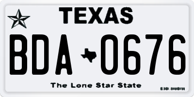 TX license plate BDA0676