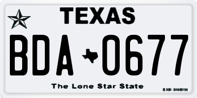 TX license plate BDA0677