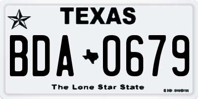 TX license plate BDA0679