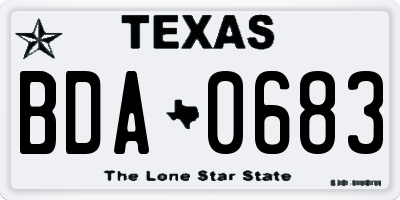 TX license plate BDA0683