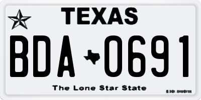 TX license plate BDA0691