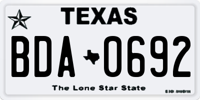 TX license plate BDA0692